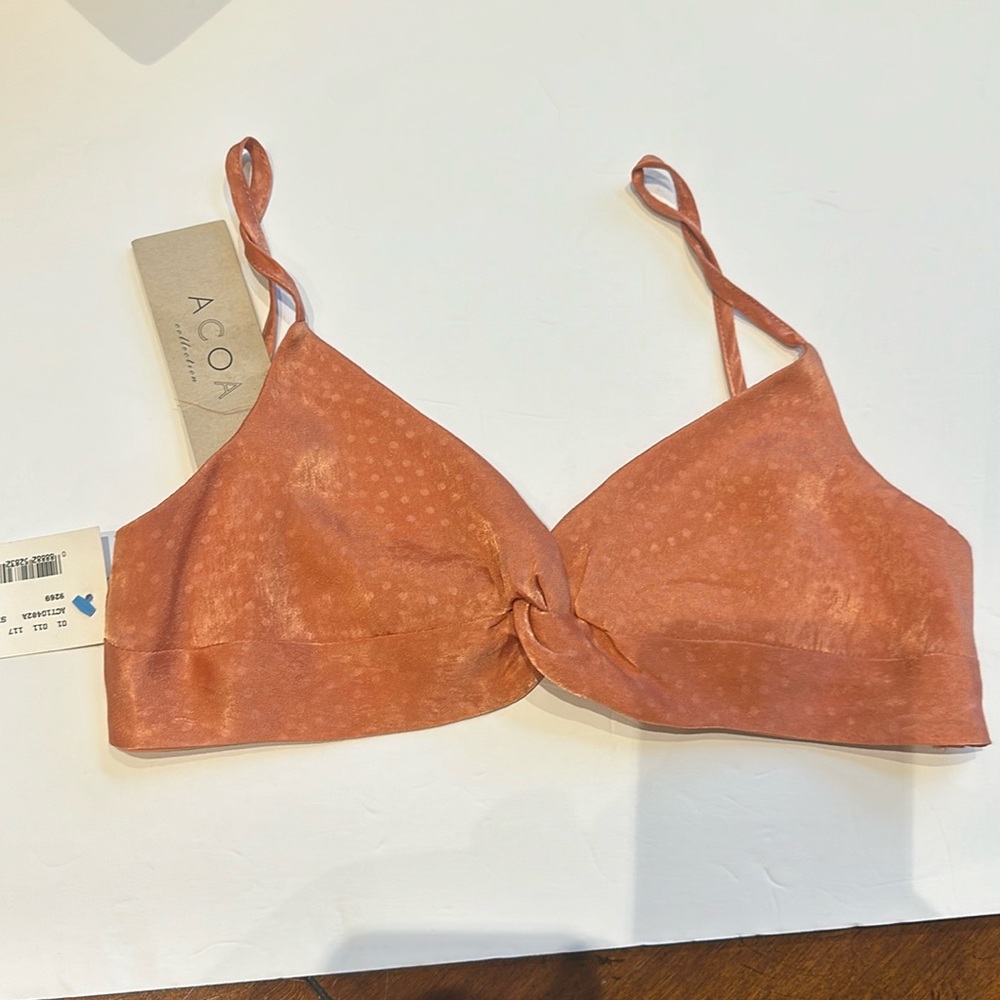 Acoa bralette top orange silky print